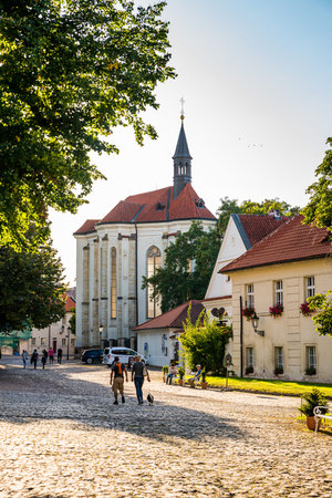 Prague, Czech republic - September 19, 2020. Area of the Brevnov Monastery without tourist during covid-19 crisisのeditorial素材