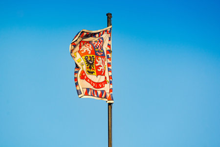 Prague, Czech republic - September 19, 2020. Truth prevails - national motto on the flag on Prague Castle by Tomas Gariggue Masarykのeditorial素材