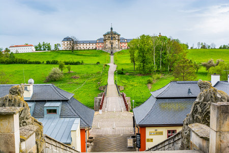 Kuks, Czech republic - May 15, 2021. Holy Trinity Church in Spring
