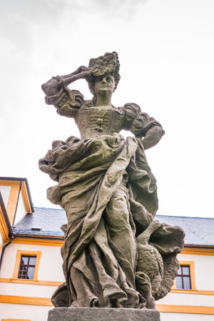 Kuks, Czech republic - May 15, 2021. Statue of vice - symbol of Pride - Superciliousnessのeditorial素材