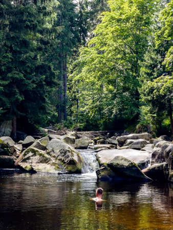 Szklarska Poreba, Poland - August 7, 2021. Krucze skalyrocks in Giant Mountains in Summerのeditorial素材