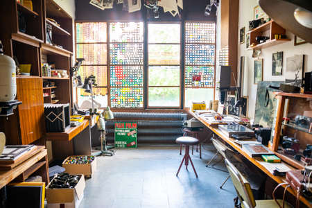 Kowary, Poland - August 07, 2021. Muzeum Sentymentow - Museum of sentiments in retro styleのeditorial素材