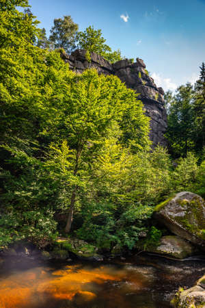 Krucze skaly-rocks in Giant Mountains in Summerの写真素材