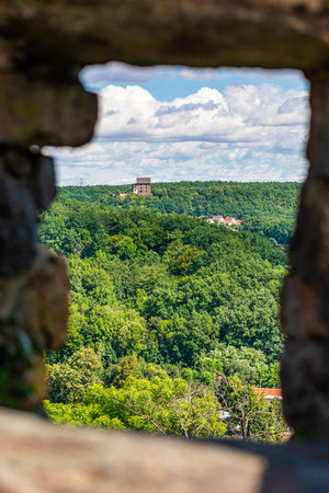 Swiny, Poland - August 08, 2021. Ruin of Swiny Castle in Poland in Summerのeditorial素材