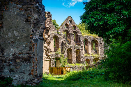 Swiny, Poland - August 08, 2021. Ruin of Swiny Castle in Poland in Summerのeditorial素材