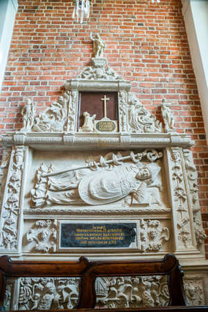 Poznan, Poland - August 09, 2021. Area of Poznan Cathedral - Bazylika Archikatedralna sw. Apostolow Piotra i Pawlaのeditorial素材