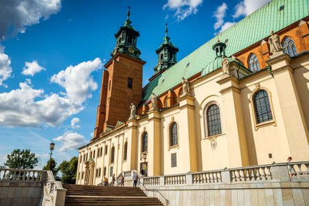 Gniezno, Poland - August 09, 2021. The Primatial Cathedral Basilica of the Assumption of the Blessed Virgin Mary and Shrine of St. Adalbertのeditorial素材