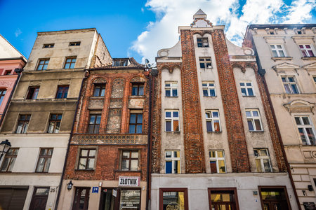 Torun, Poland - August 11, 2021. Mostowa street in Summer