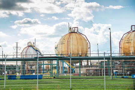 Wloclawek, Poland - August 11, 2021. Area of refinery Anwil SA - major producer of nitrogen fertilizers in Central and Eastern Europeのeditorial素材