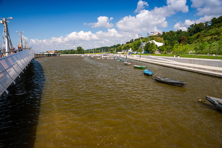 Plock, Poland - August 12, 2021. Marina wit yachts and boats in Summer
