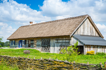 Wiaczemin Polski, Poland - August 12, 2021. Open-air museum of the Vistula settlement - Skansen...