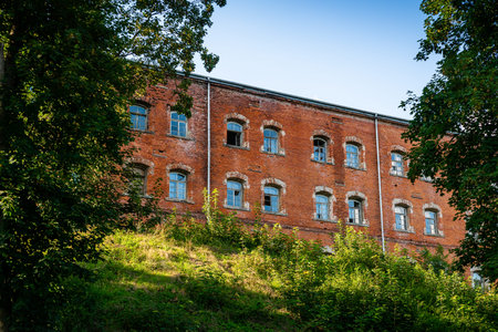 Nowy Dwor Mazowiecki, Poland - August 12, 2021. Historical fortress by rivers Narew and Vistula in...