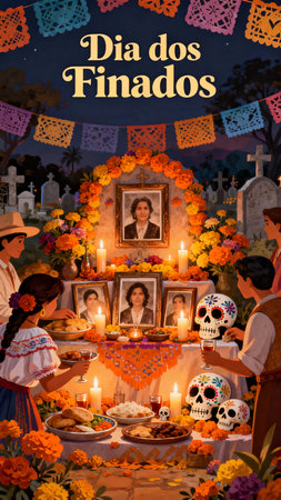 Day of the Dead celebration in Mexico, Dia de los Muertosの素材