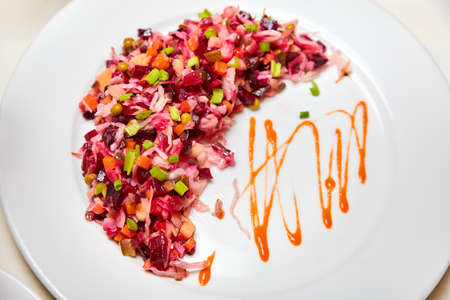 Russian New Year's dish. Vinaigrette saladの写真素材