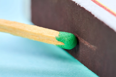A match is struck on a matchbox