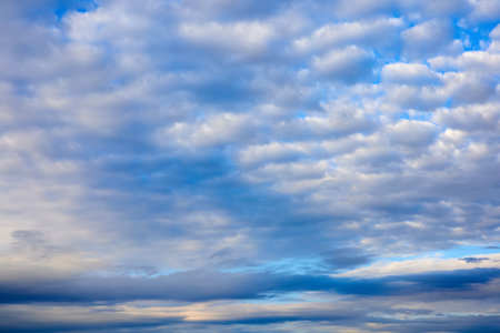Sunset blue sky with white clouds