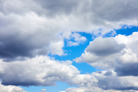 Daytime blue sky with white cloudsの写真素材