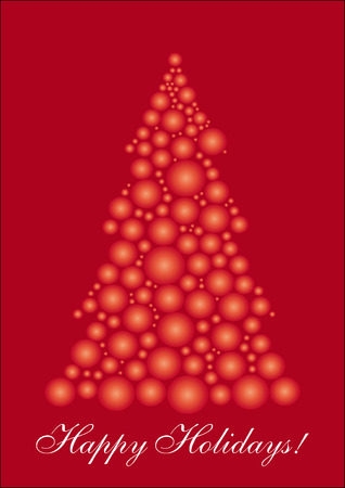 Red Christmas tree, background for your greetings card, vector illustration,  see more at my portfolio, you can type your textのイラスト素材