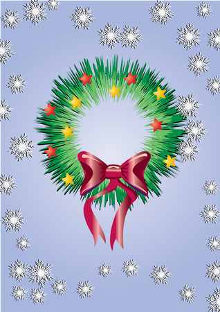 Christmas wreath, background for your greetings card, vector illustration,  see more at my portfolio, you can type your textのイラスト素材
