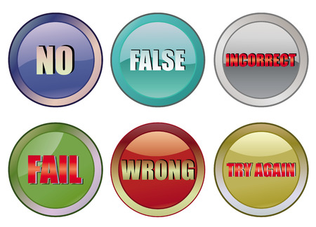 set of fail buttons, vector illustrationのイラスト素材