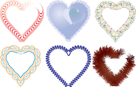 Set of valentine`s hearts, part 5, vector illustrationのイラスト素材