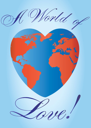 Heart shaped love planet, illustrationのイラスト素材