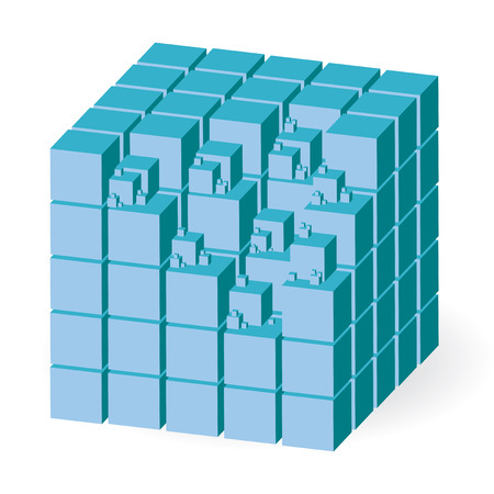 Blue construction set of cubesのイラスト素材