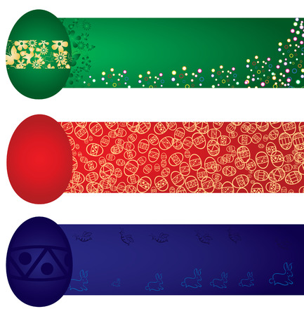 Decorative easter egg on blue background, illustrationのイラスト素材