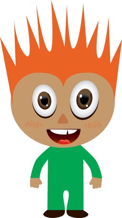 Red-haired boy in green costumeのイラスト素材