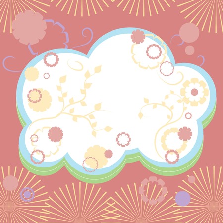 Red greetings card with flowers, part 17,  illustrationのイラスト素材