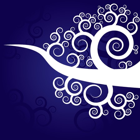 Blue background with futuristic tree, illustrationのイラスト素材