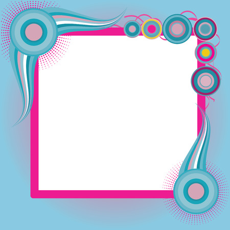 Blue abstract background with retro roundsのイラスト素材