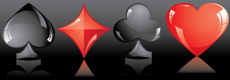Set of shiny card suit.のイラスト素材