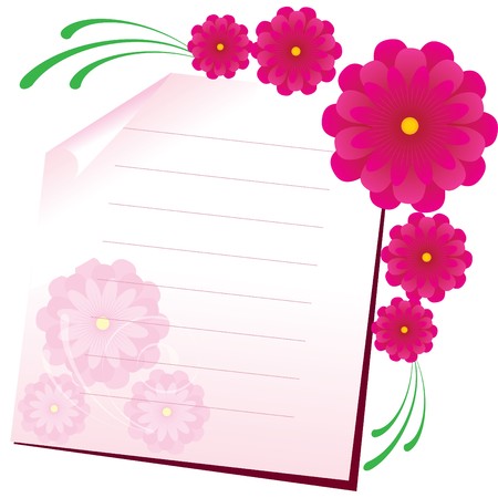 Background with sheet of paper and flowers, part 1.
のイラスト素材