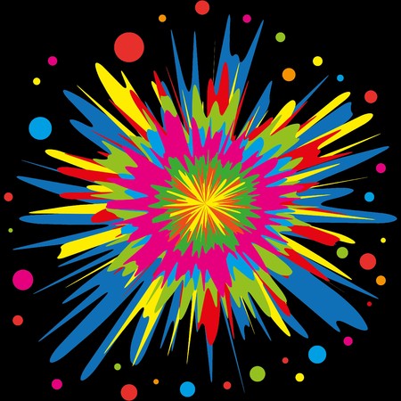 Abstract Colors with paint drops, illustration のイラスト素材