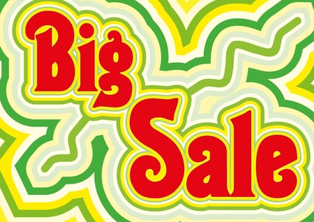 Big Sale retro title, illustrationのイラスト素材