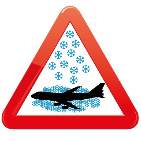 Warning sign about snowfallsのイラスト素材