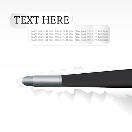 Background with bullet breaks a sheet of paper, vector illustrationのイラスト素材