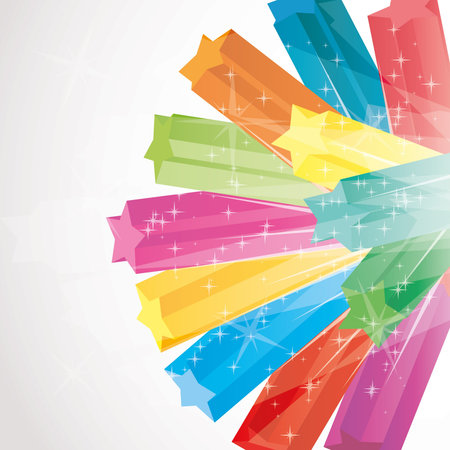 Background with 3d sparkle colorful stars のイラスト素材