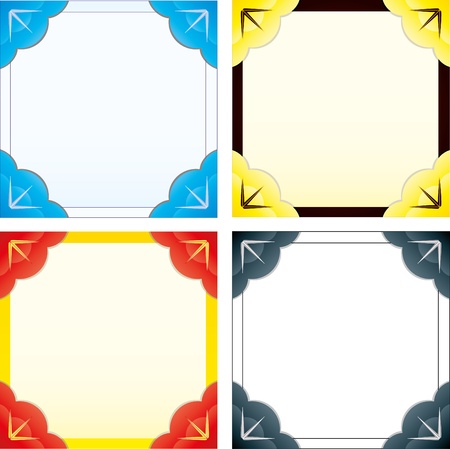 Set of abstract colorful frames for photo or text のイラスト素材
