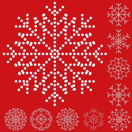 Snowflake set, vector illustrationのイラスト素材