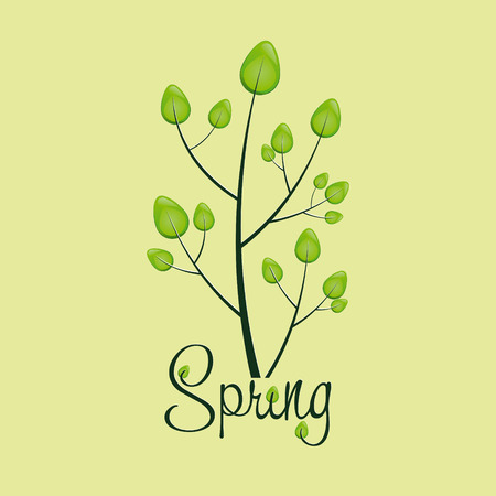 Tree made from leaves, spring backgroundのイラスト素材