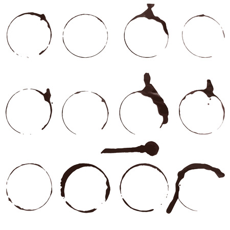 Splashes and traces of coffee cup, vector illustrationのイラスト素材