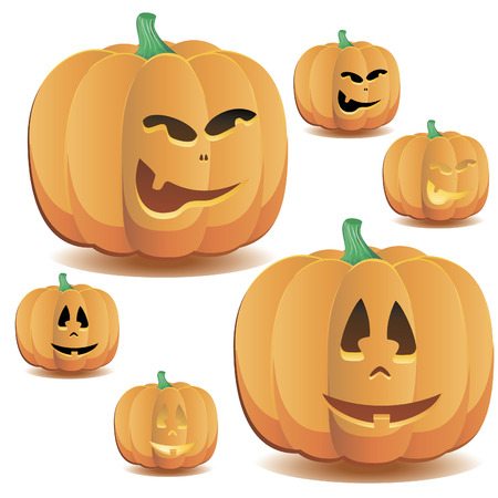 Halloween pumpkins set 7, vector illustration
のイラスト素材