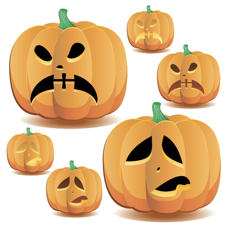 Halloween pumpkins set 13, vector illustration
のイラスト素材