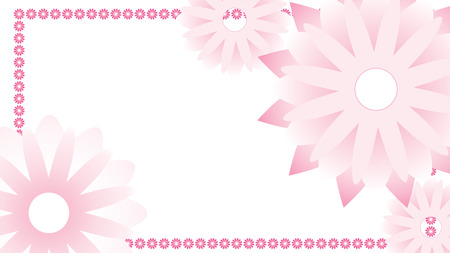 Gentle abstract background with cute pink flowers and place for text, vector illustrationのイラスト素材