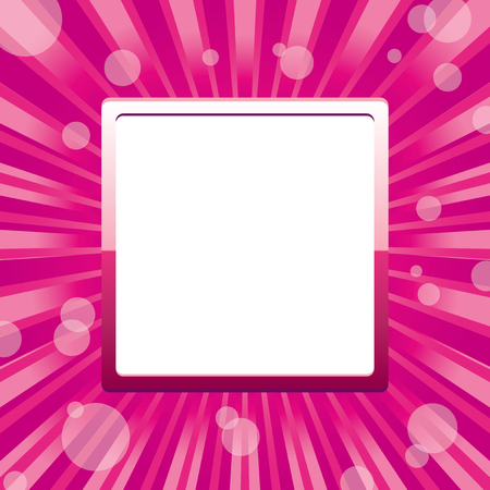 Pink square glitter frame with sunrays and white blank place for textのイラスト素材