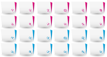 Zodiac male and female files blue and pinkのイラスト素材