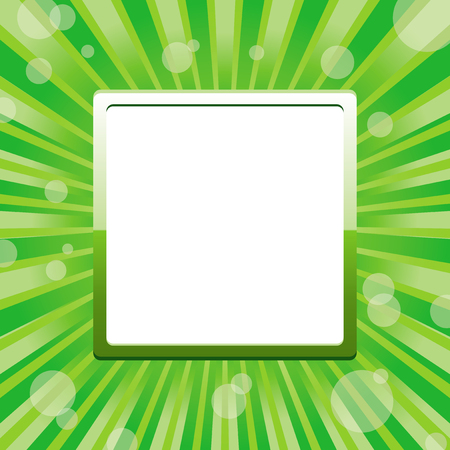 Green square frame template with sun baubles and blank place for text, vector illustrationのイラスト素材