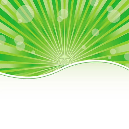 Green abstract card template with sun baubles and blank place for text, vector illustrationのイラスト素材
